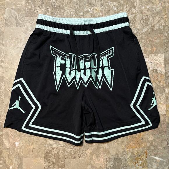 Nike Air Jordan Shorts Mens Medium Black Diamond Sport Wordmark Dri Fit FN5869 - Picture 1 of 8
